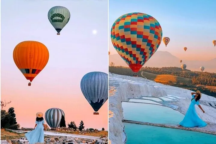 Antalya / Belek : Excursión de un día a Pamukkale con globo aerostático opcional