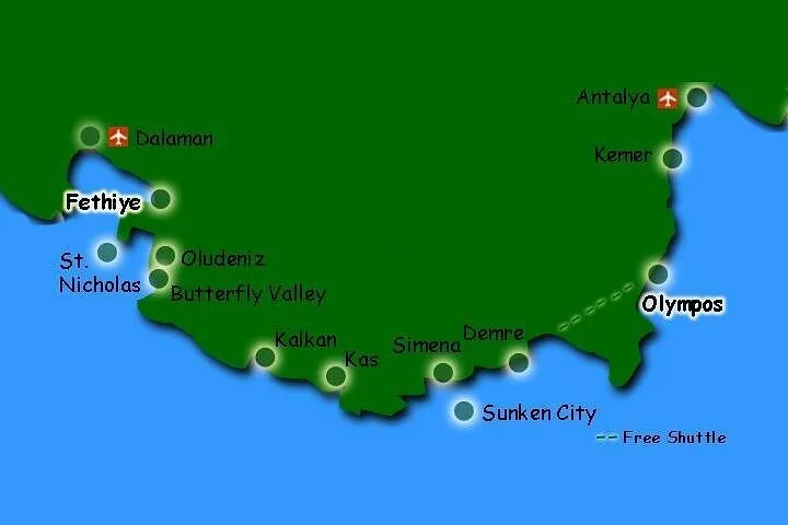 4 Günlük Türkiye Gulet Turu: Olimpostan Fethiyeye
